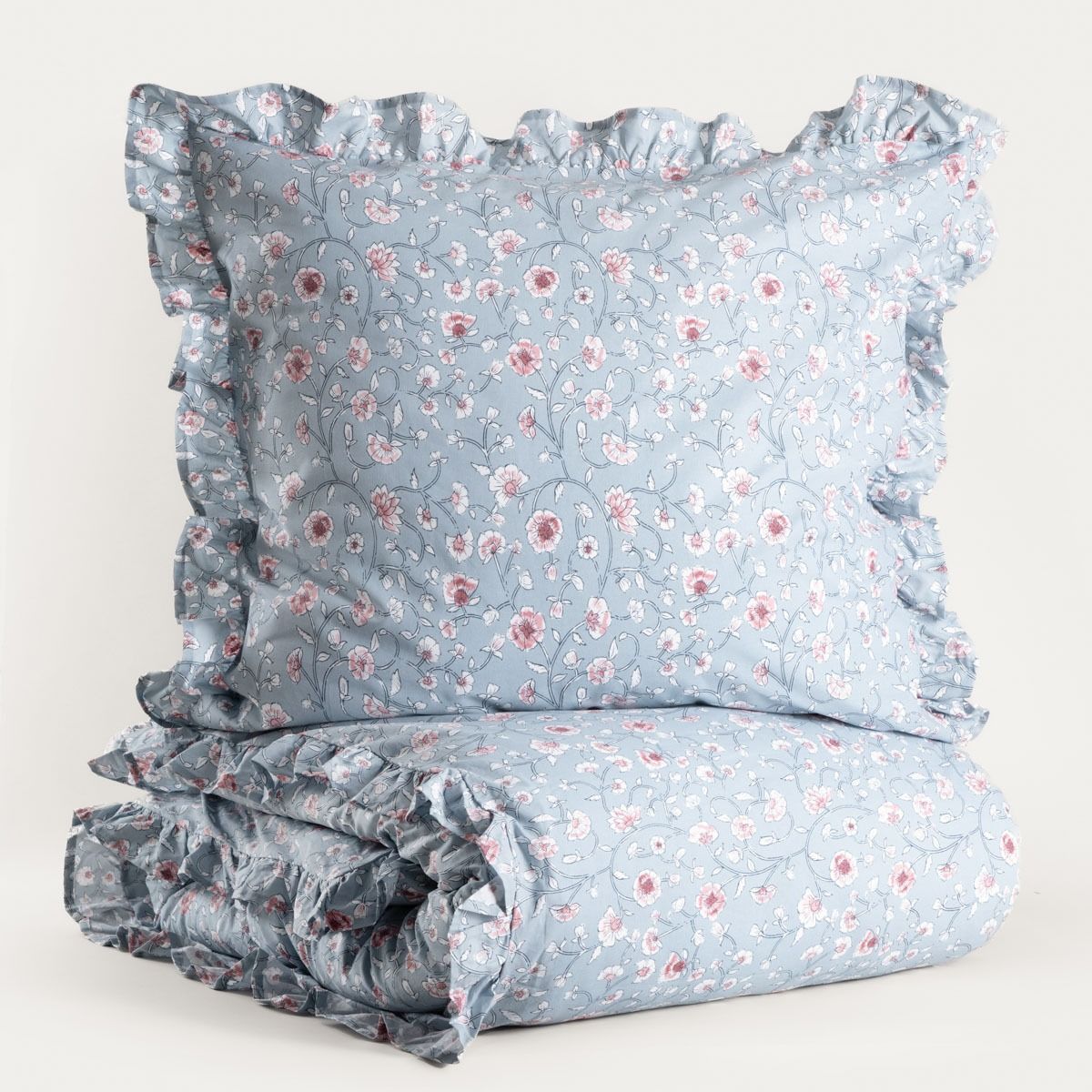 Pościel JULIA bawełniana z falbanką 160x200   2*70x80 cm