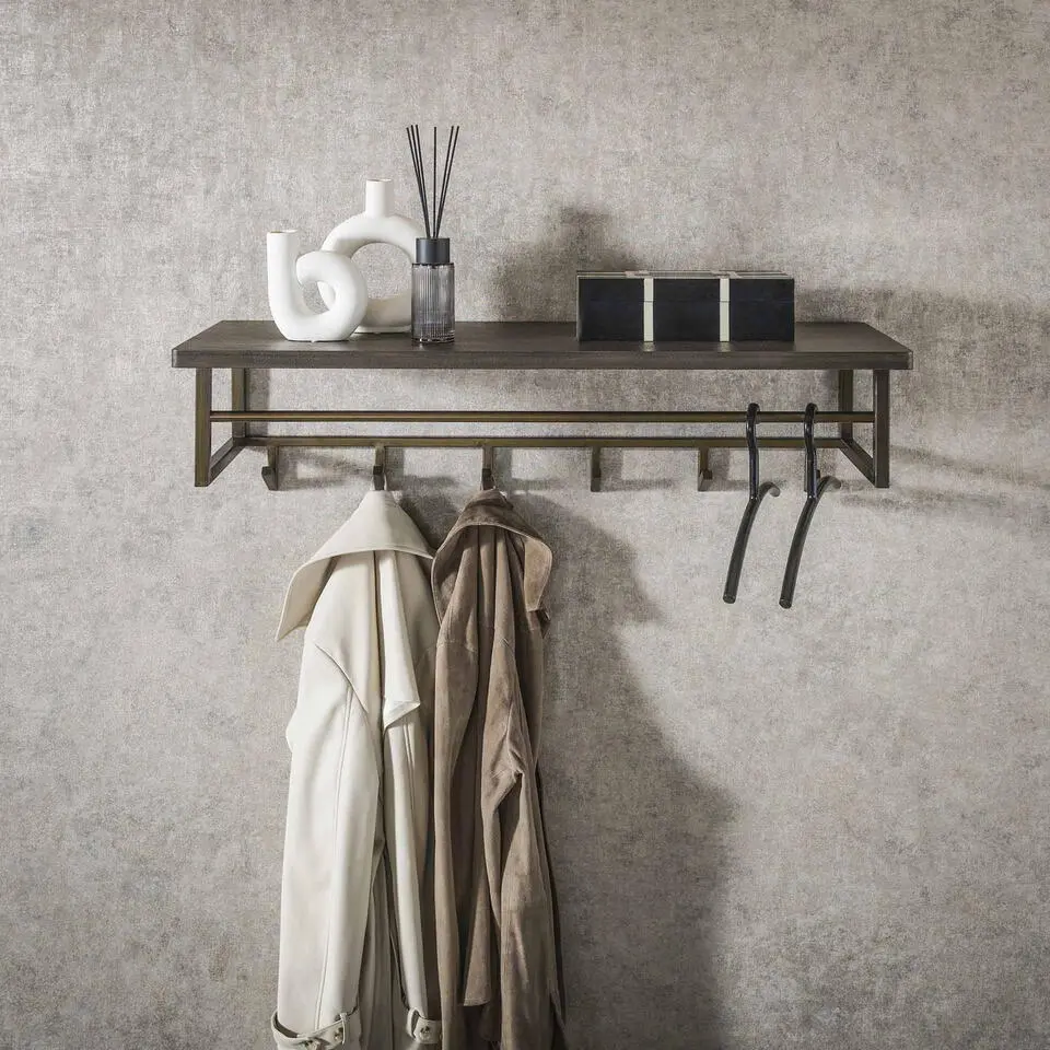 Kapstok - Brons Antiek - 6 Haken - 100x33x26cm - Ferro