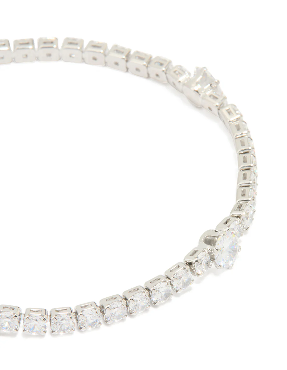 Silver Cubic Zirconia Round Tennis Bracelet