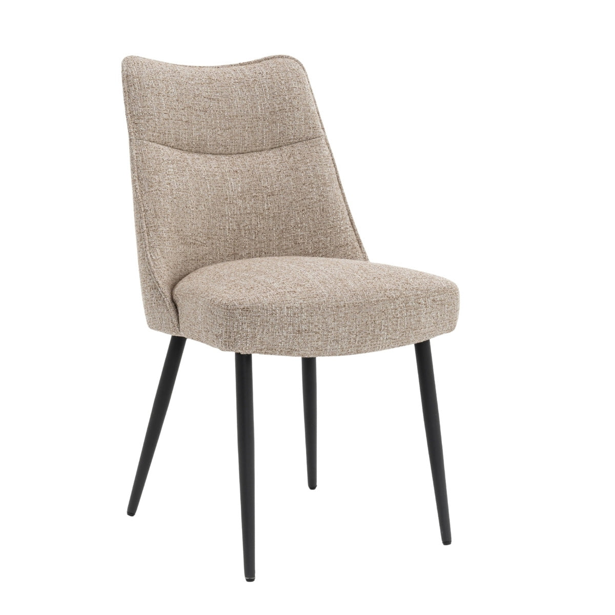 DÉJA Living Eetkamerstoel Meau - Beige/Zwart - Zithoogte 47cm - Set van 2