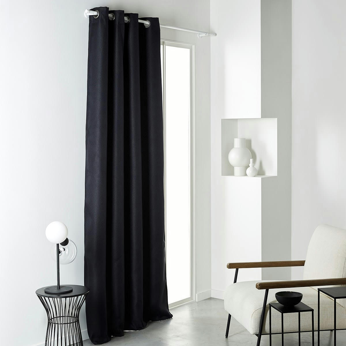 - Rideau isolant en Polyester Gris anthracite 140x240 cm
