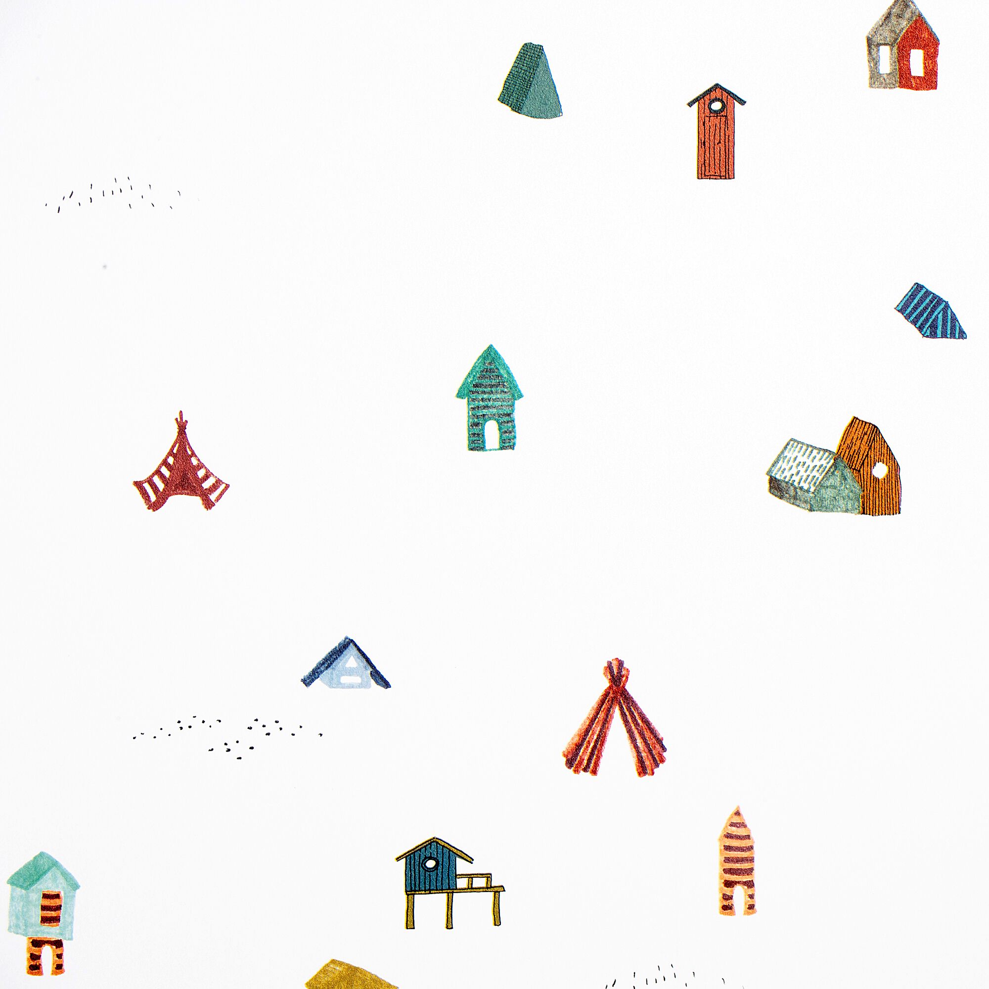 CABANE - Papier peint intissé motif cabane 10m