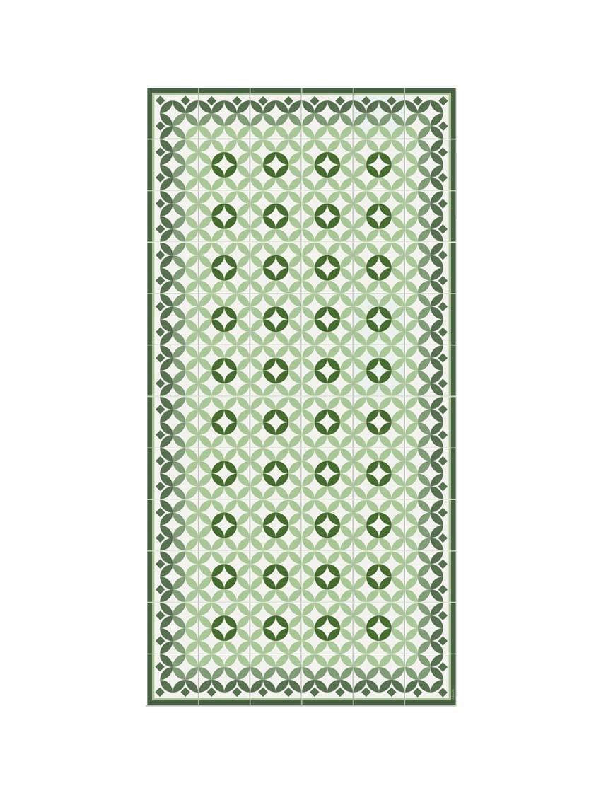 BARCELONE - Tapis en vinyle Laietana Green verte 60x120