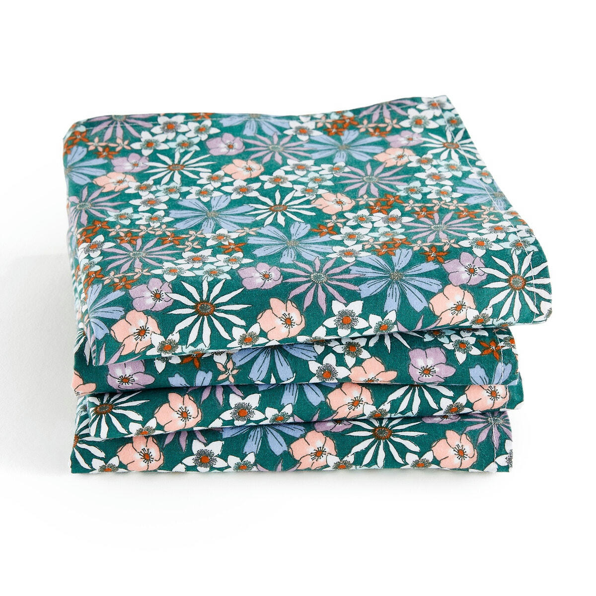 Lot de 4 serviettes de table coton lavé, Daisy