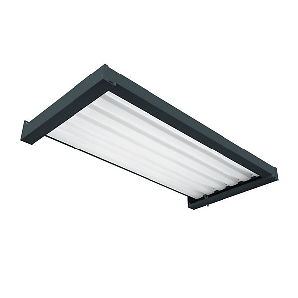 Auvent Bioclimatique orientable MERI (Gris Anthracite et Blanc Brillant - 2.00 x 1.016 m)