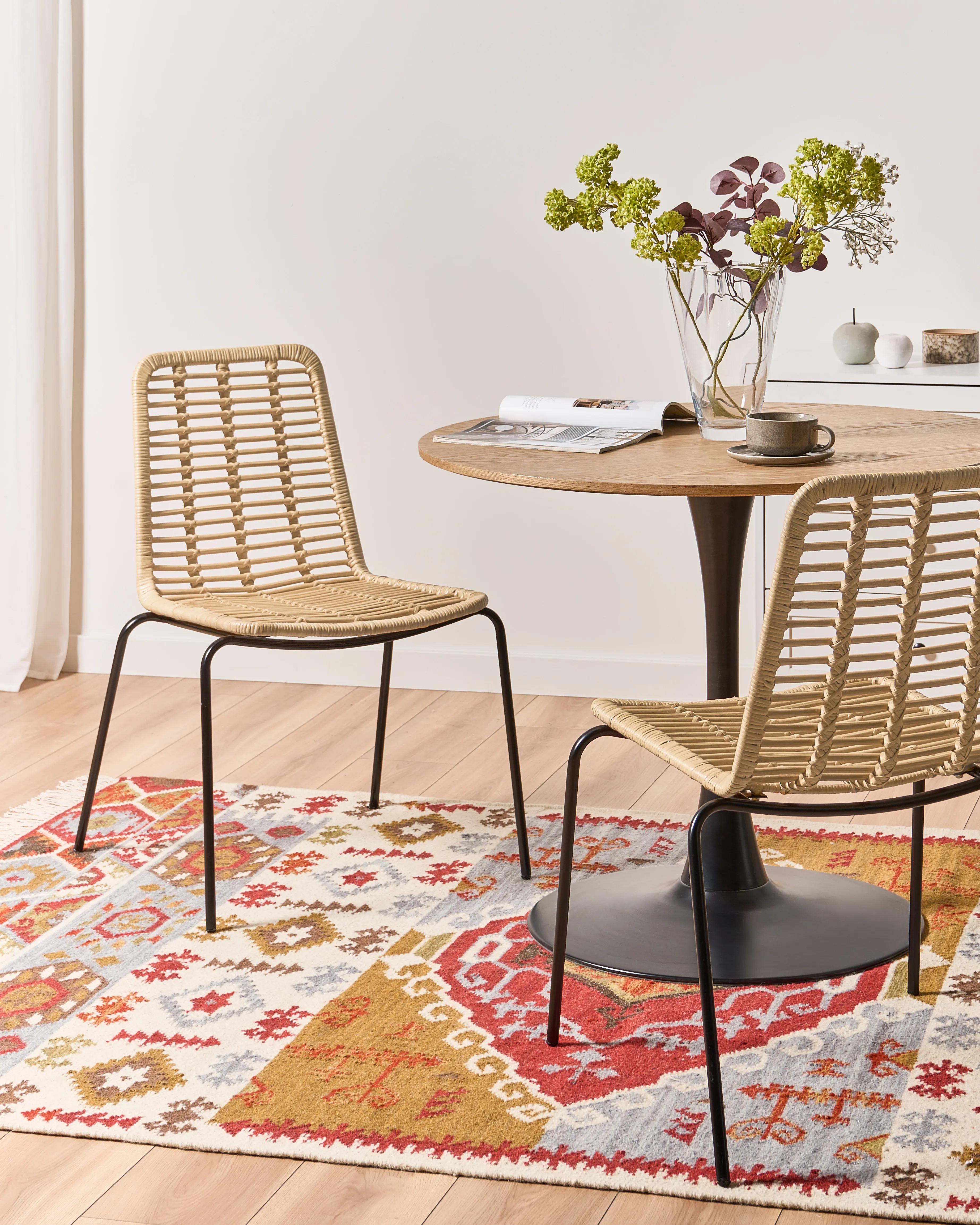Set of 2 Dining Chairs TAOS Rattan Natural