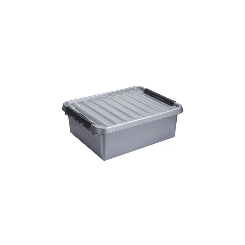 Box de rangement Q-line avec couvercle à clips gris 25 L SUNWARE