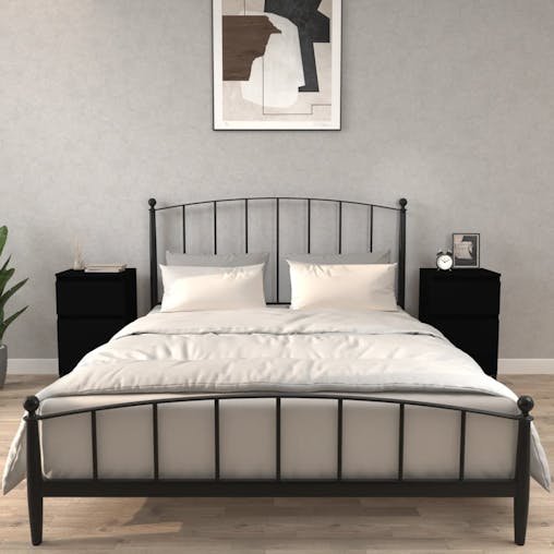 NNEVL Bedside Cabinets 2 pcs Black 40x35x70 cm