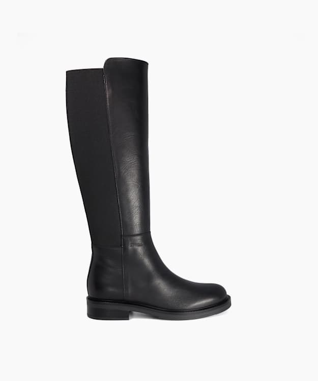 Tallos Black - Leather Knee-High Boots