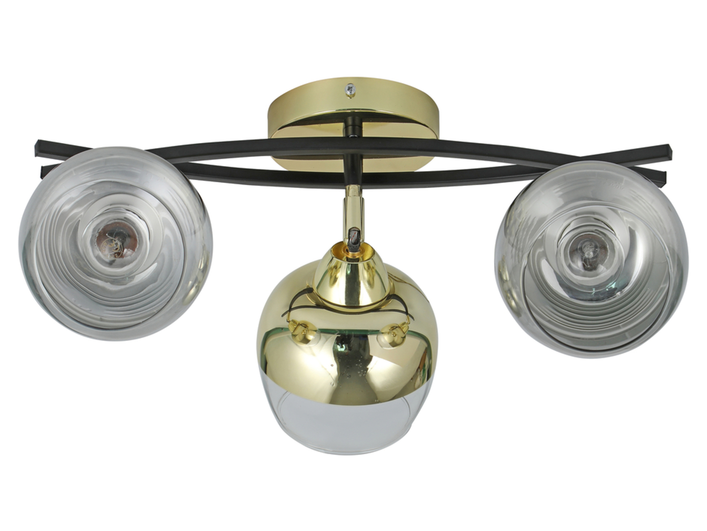 Lampa sufitowa Momo 3-punktowa metalowa czarno-złota