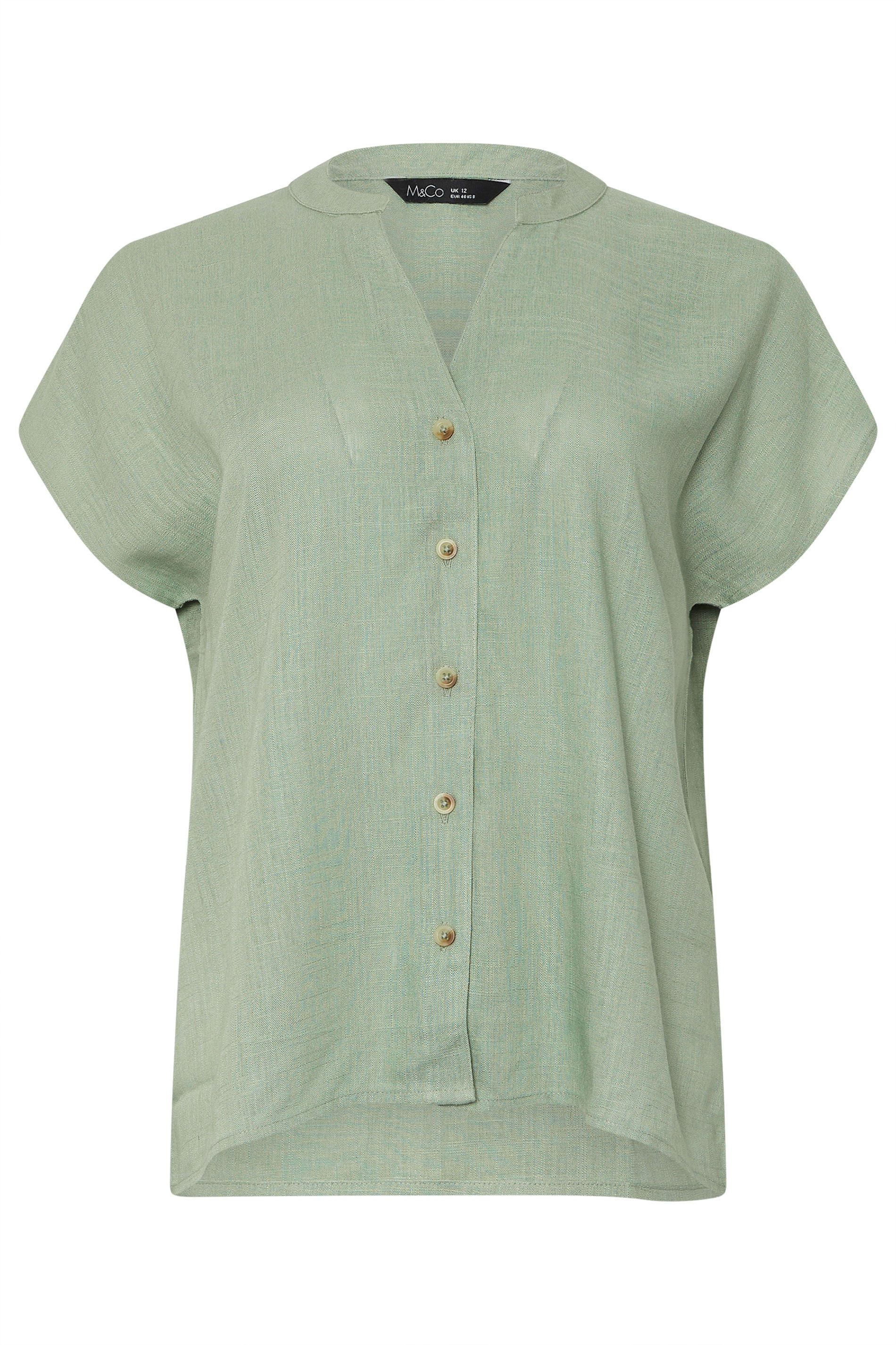 M&Co Button Through Linen Blouse