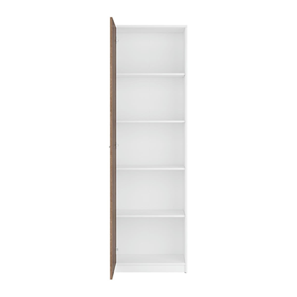 - Armoire colonne 1 porte stratifiés naturel foncé et blanc