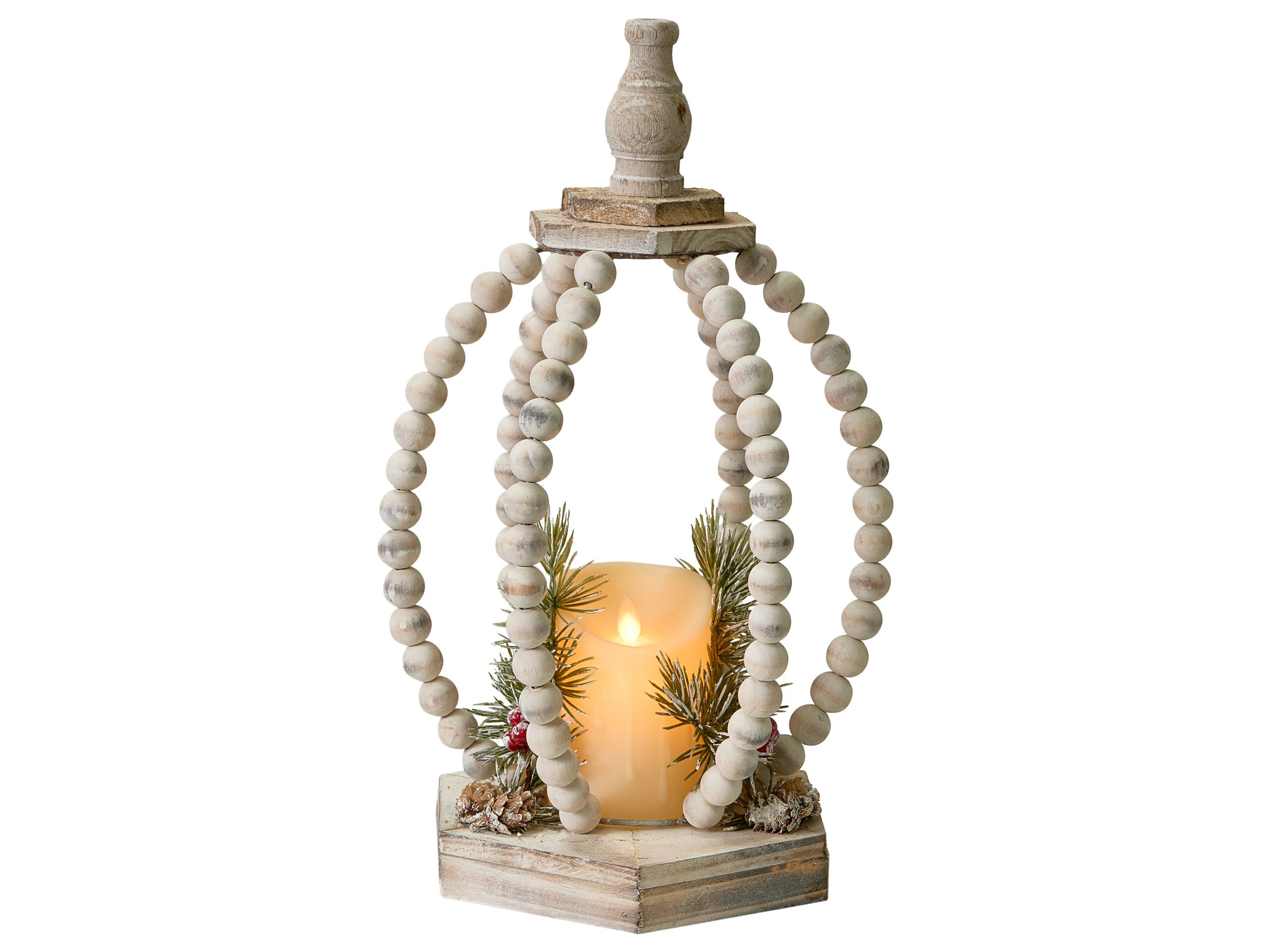 Dekoracja świąteczna LED lampion jasnobrązowa