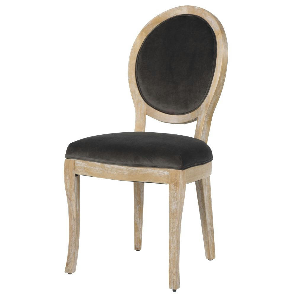 Joséphine - Chaises en velours taupe (x2)