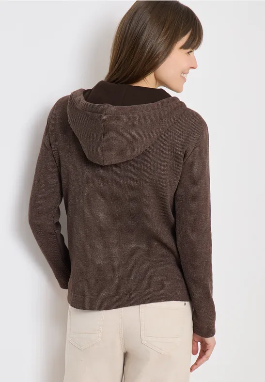 Langarm Jacke mit Kapuze und Taschen