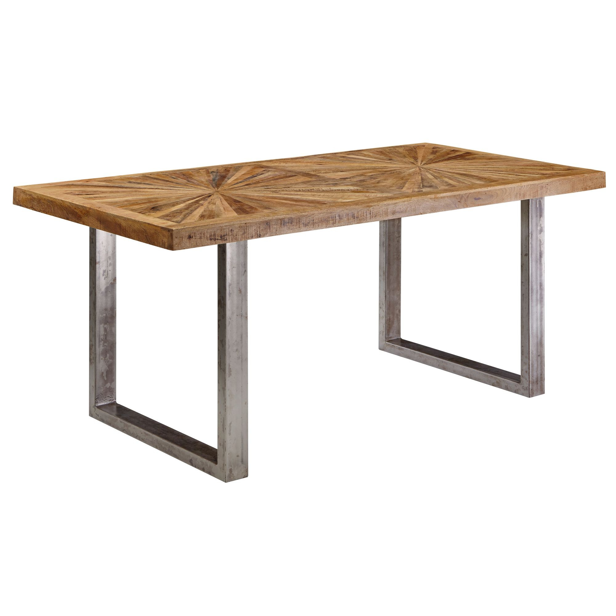 Stół do Jadalni Mango Drewno Lite Stół Kuchenny Loft Metalowa Rama 200 cm