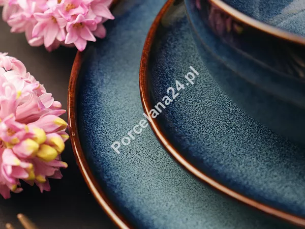 Komplet talerzy na 6 osób (18 el.) Altom Design - Reactive Navy Blue