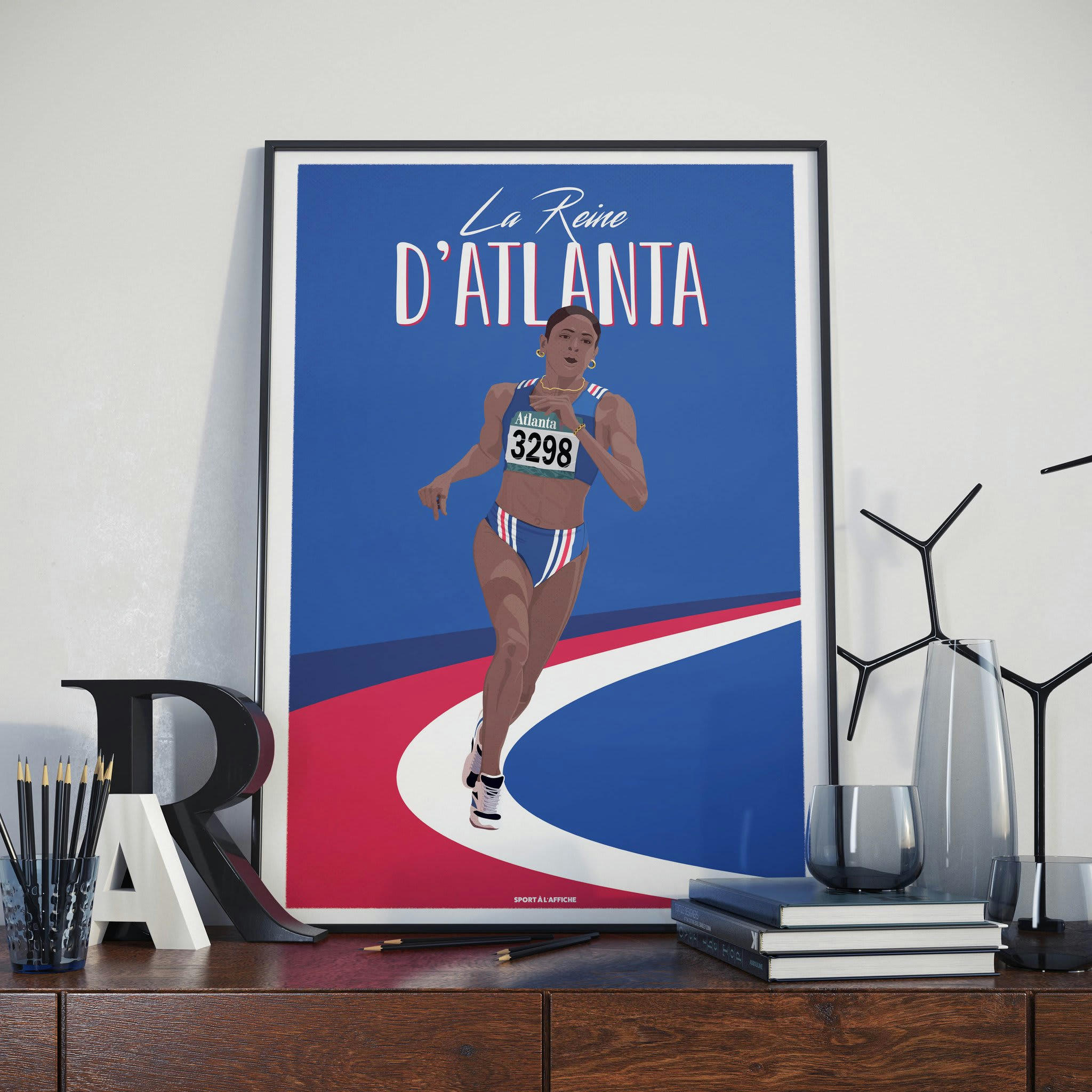 ATHLÉTISME - Affiche athlétisme - Marie-Jo Reine d'Atlanta 30 x 40 cm