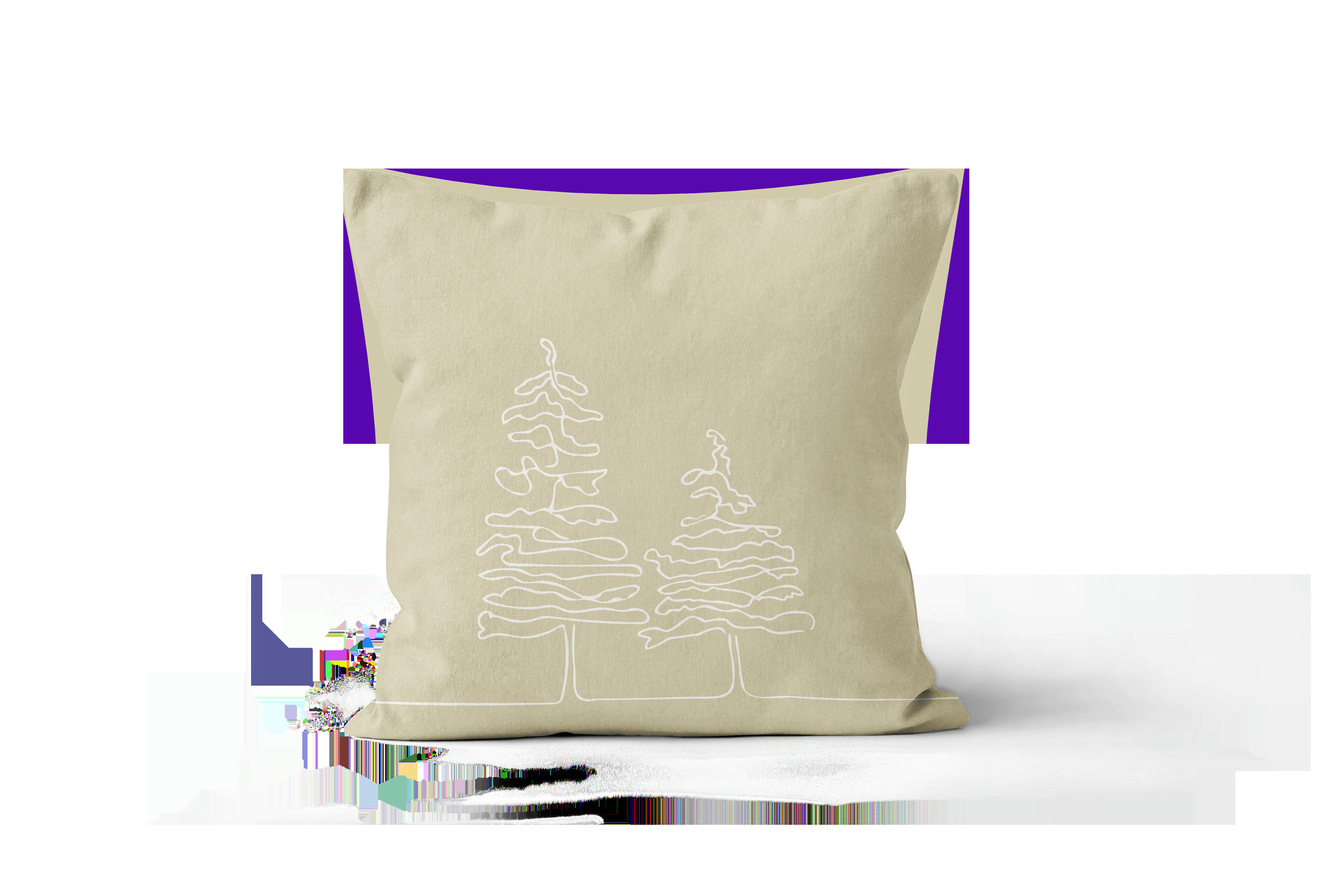 - Coussin dessin en velours vert 40x40cm