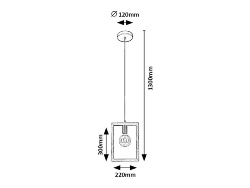Lampa wisząca czarny buk Indigo 1xE27x40W wym: 130x22x30 cm Rabalux