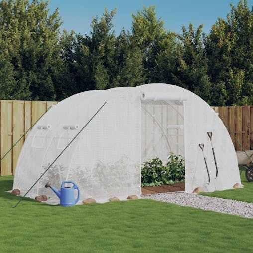 NNEVL Greenhouse with Steel Frame White 8 m&sup2; 4x2x2 m