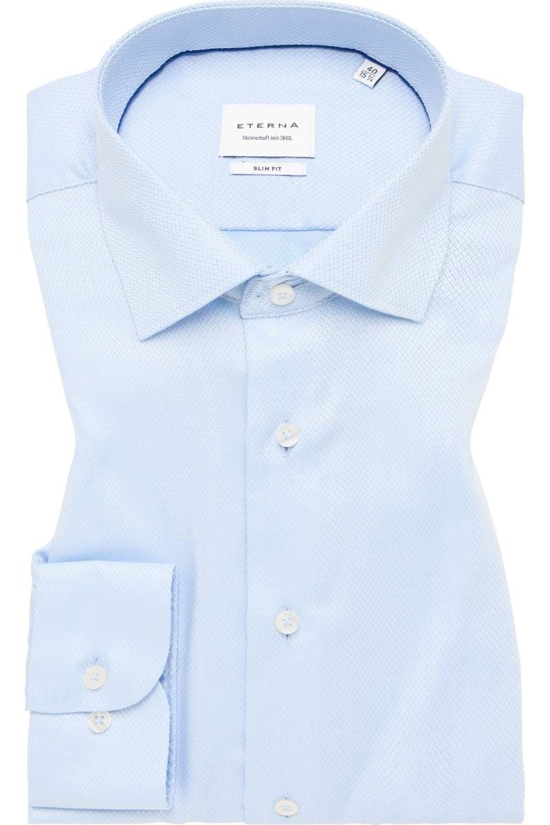ETERNA Slim Fit Hemd hellblau/weiss, Strukturiert