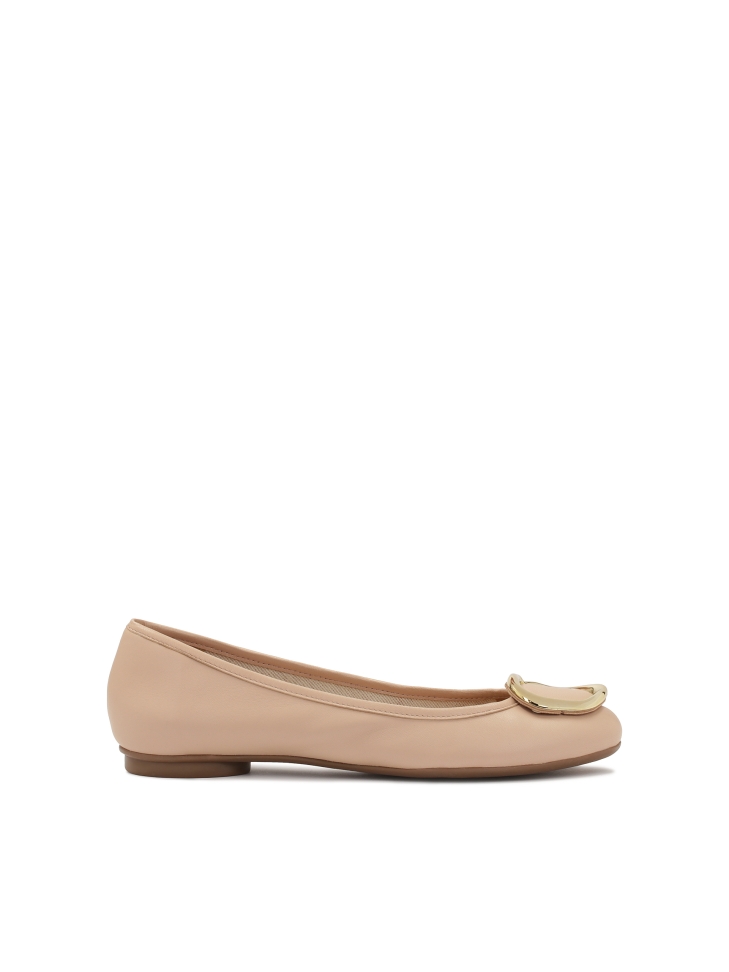 Leather ballerinas in pastel color