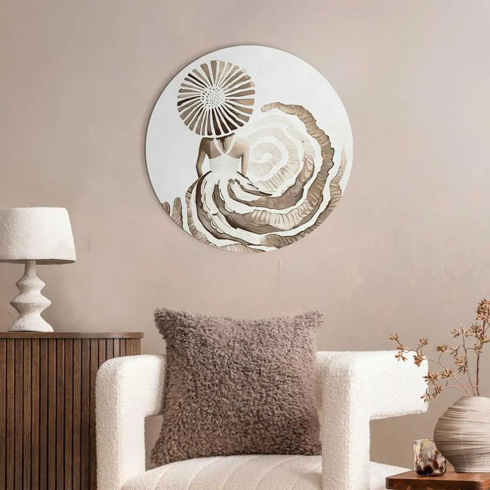 Glasschilderij Jurk in aardetinten - &Oslash; 50 - Bruin