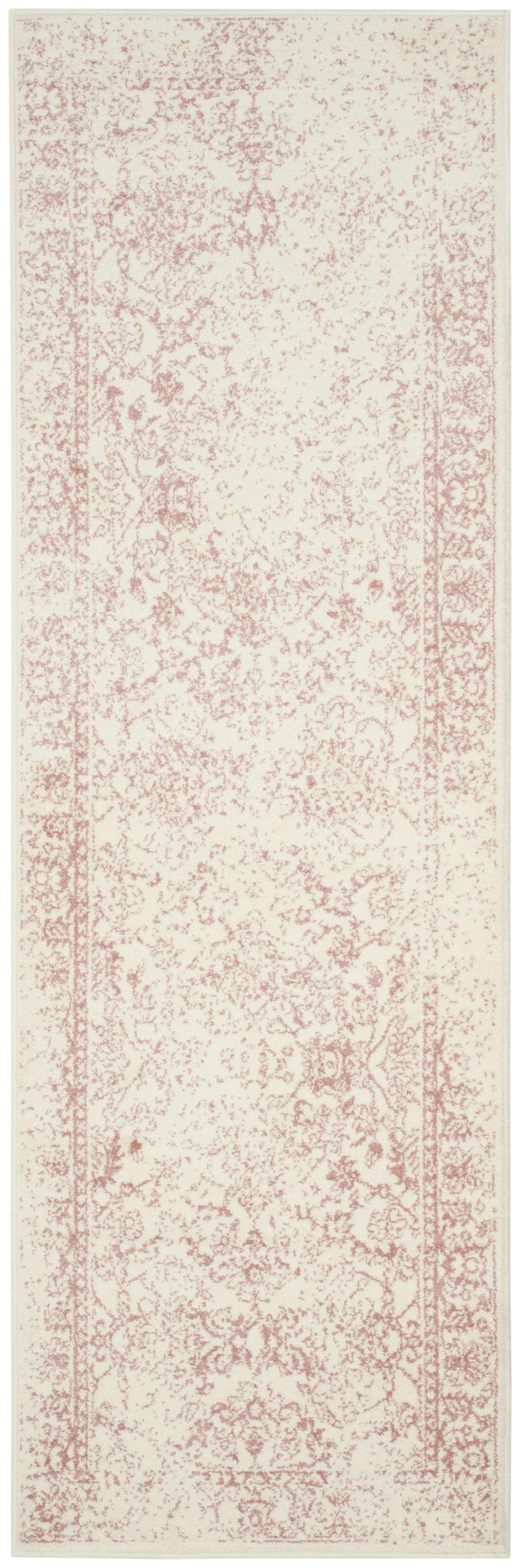ADIRONDACK - Tapis de salon interieur en ivoire & rose, 76 x 244 cm