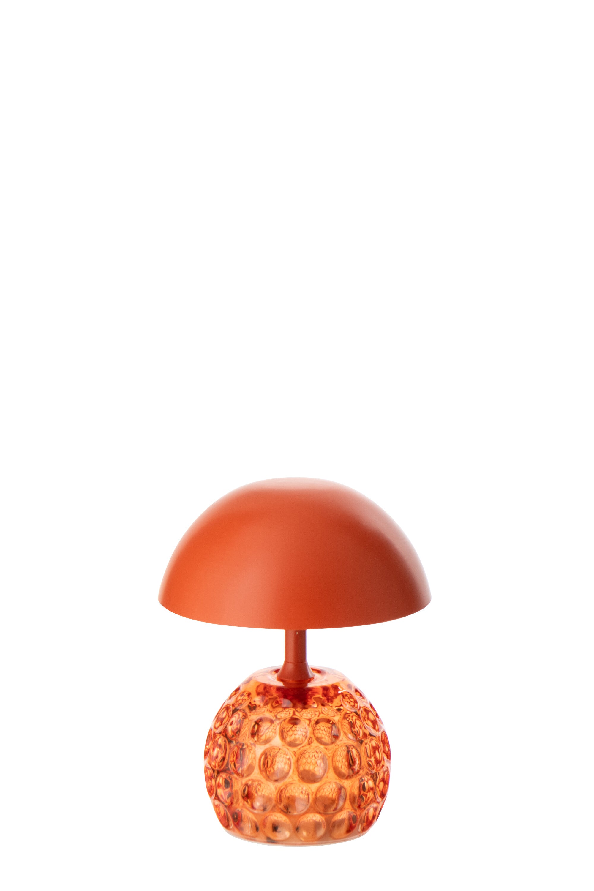 J-Line lamp Champignon - ijzer/glas - oranje - LED lichtjes