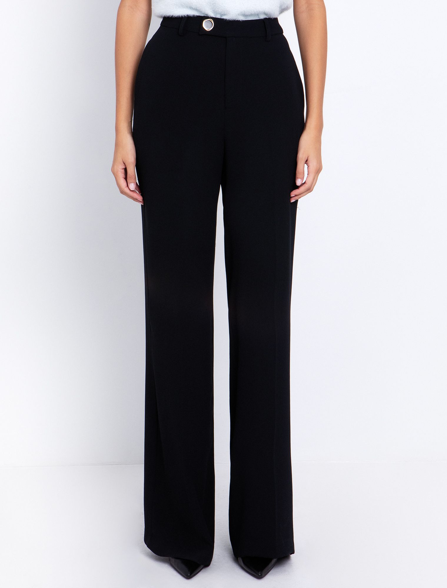 Straight-leg κρεπ παντελόνι