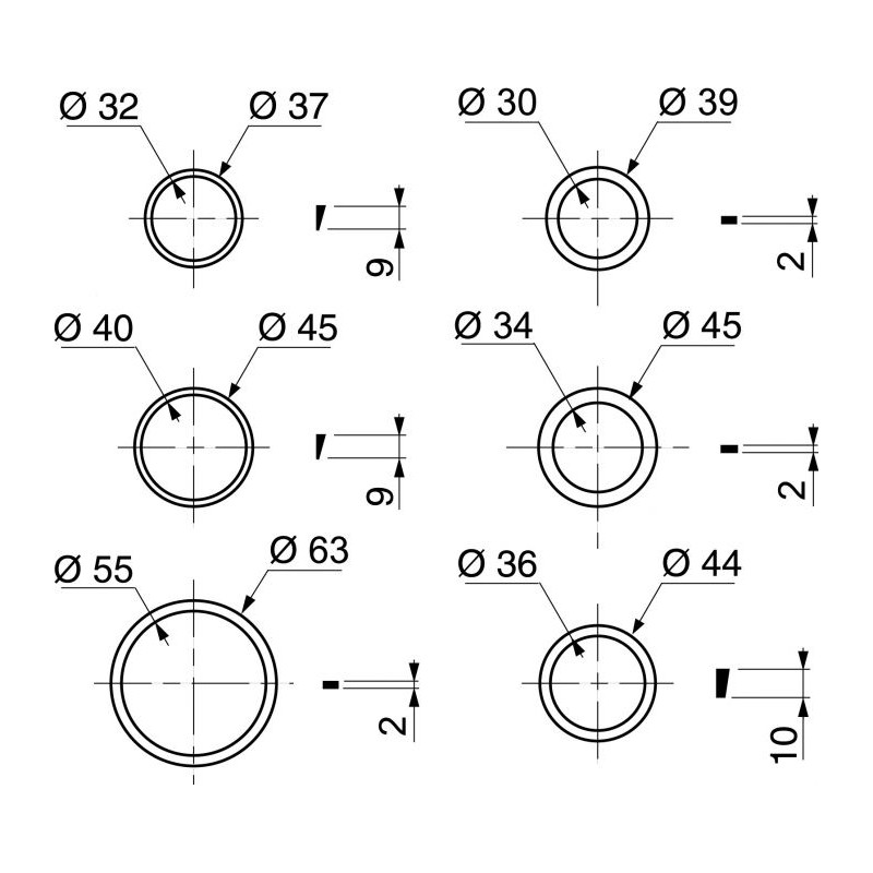 Assortiment de joints pour siphon INVENTIV