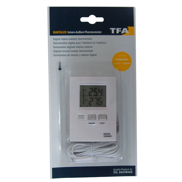 Digitalthermometer, Breite: 6,2 cm, Temperaturbereich: -50 bis 70 °C