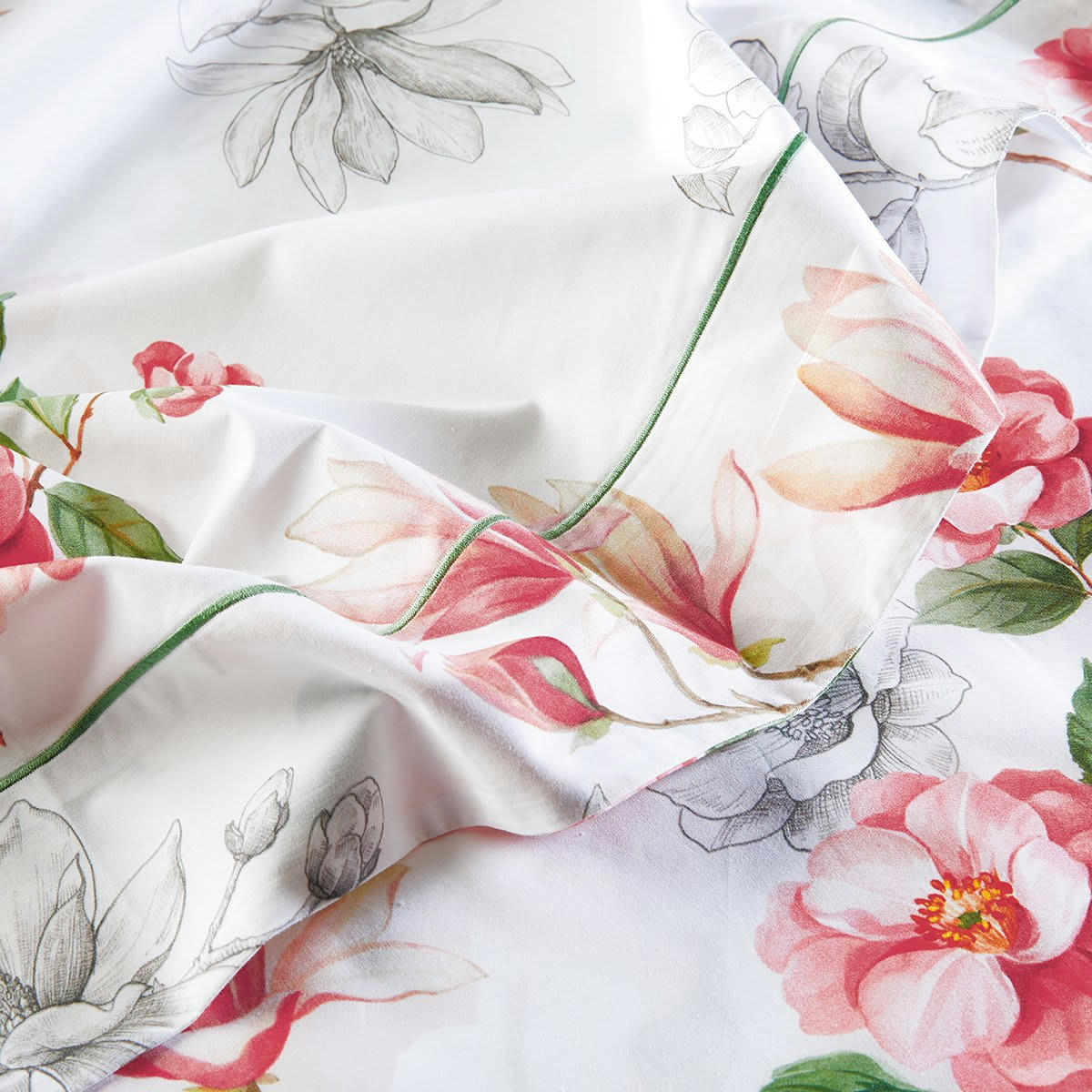 VILLANDRY - Drap plat percale rose clair 270x295 cm