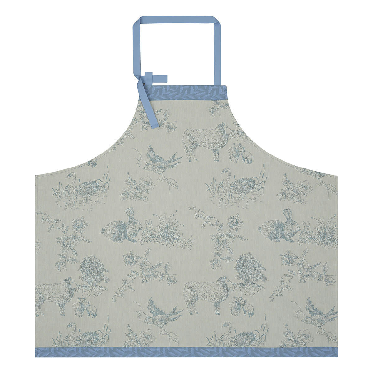 JOSÉPHINE - Tablier en coton myosotis 90 x 96