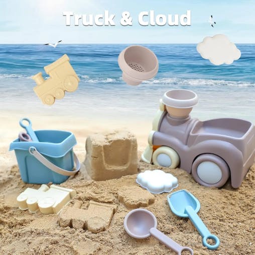 NNEOBA Children's Beach Truck and Princess Tea Set Toys