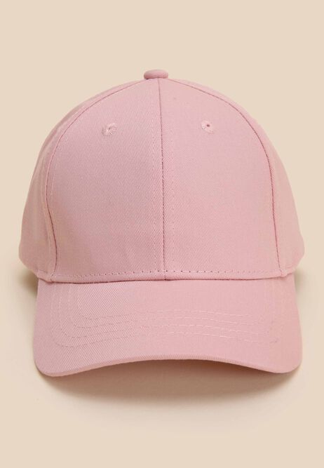 Girls Pale Pink Cotton Baseball Cap