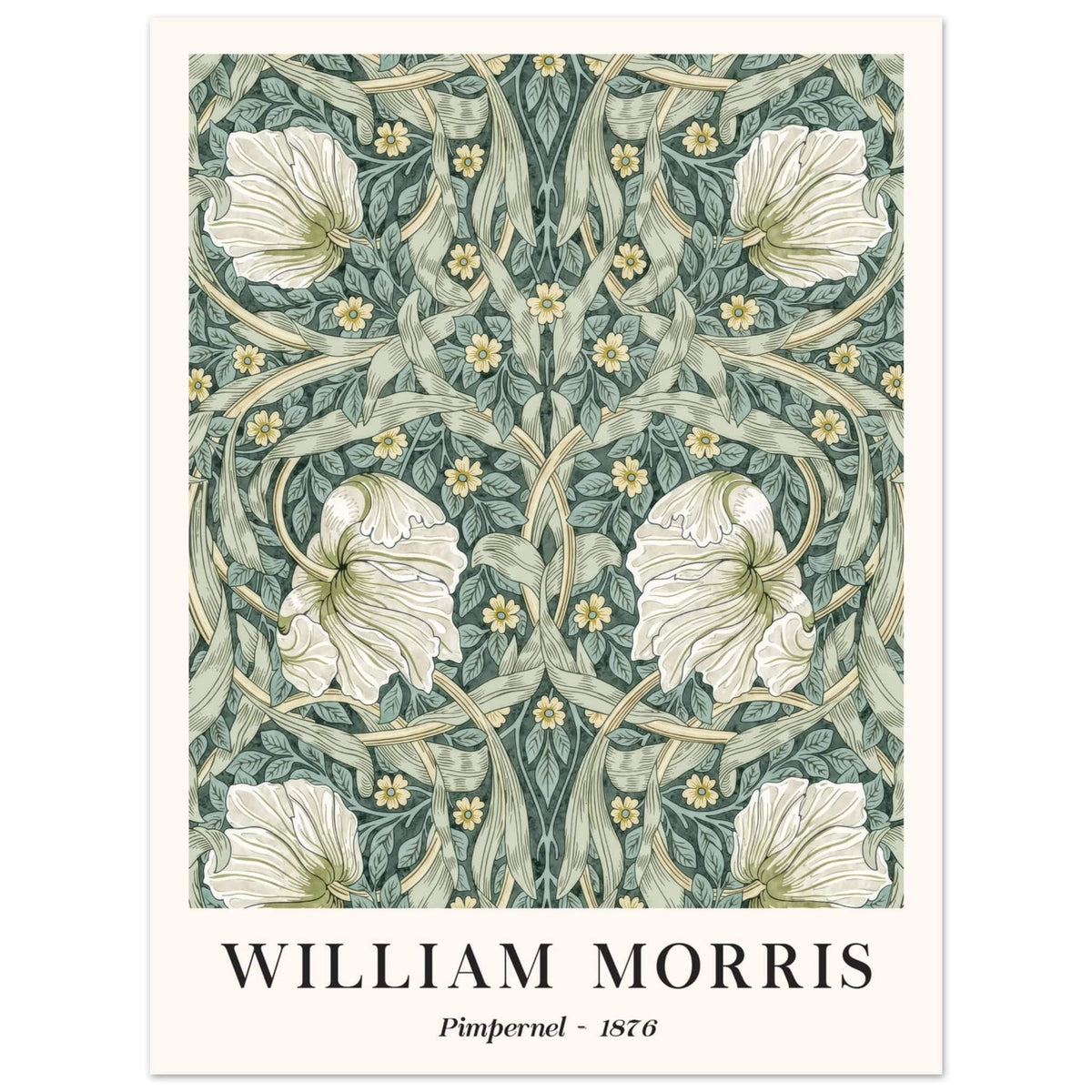 Artfulprints Poster William Morris - Pimpernel 1876  - 30x40 cm - Groen