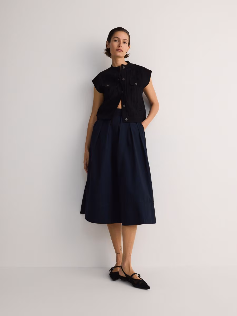 Flared Midi Skirt
