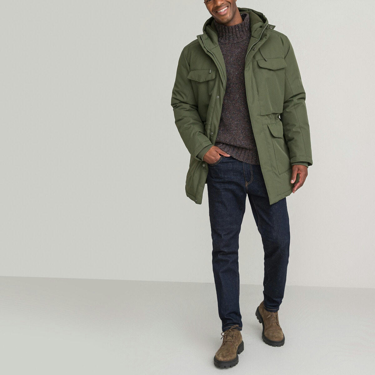 Parka technique chaude à poches