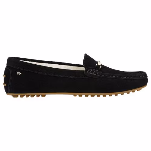 Czarne mokasyny damskie typu car shoes