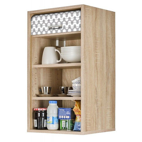 Meuble haut chêne SIMMOB Vagues Grises 40x35x72 cm