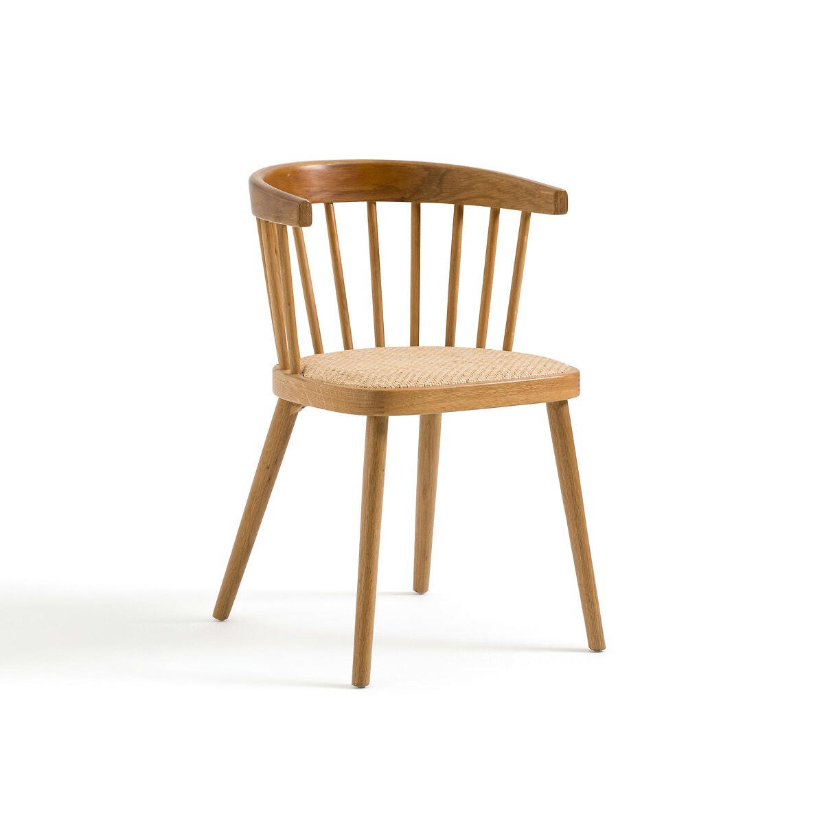 Fauteuil de table chêne/rotin Portman