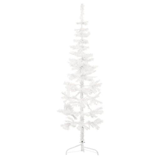 NNEVL Slim Artificial Half Christmas Tree with Stand White 180 cm