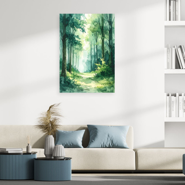 Obraz do salonu sypialni biura, Zielony Las Krajobraz Natura 20x30