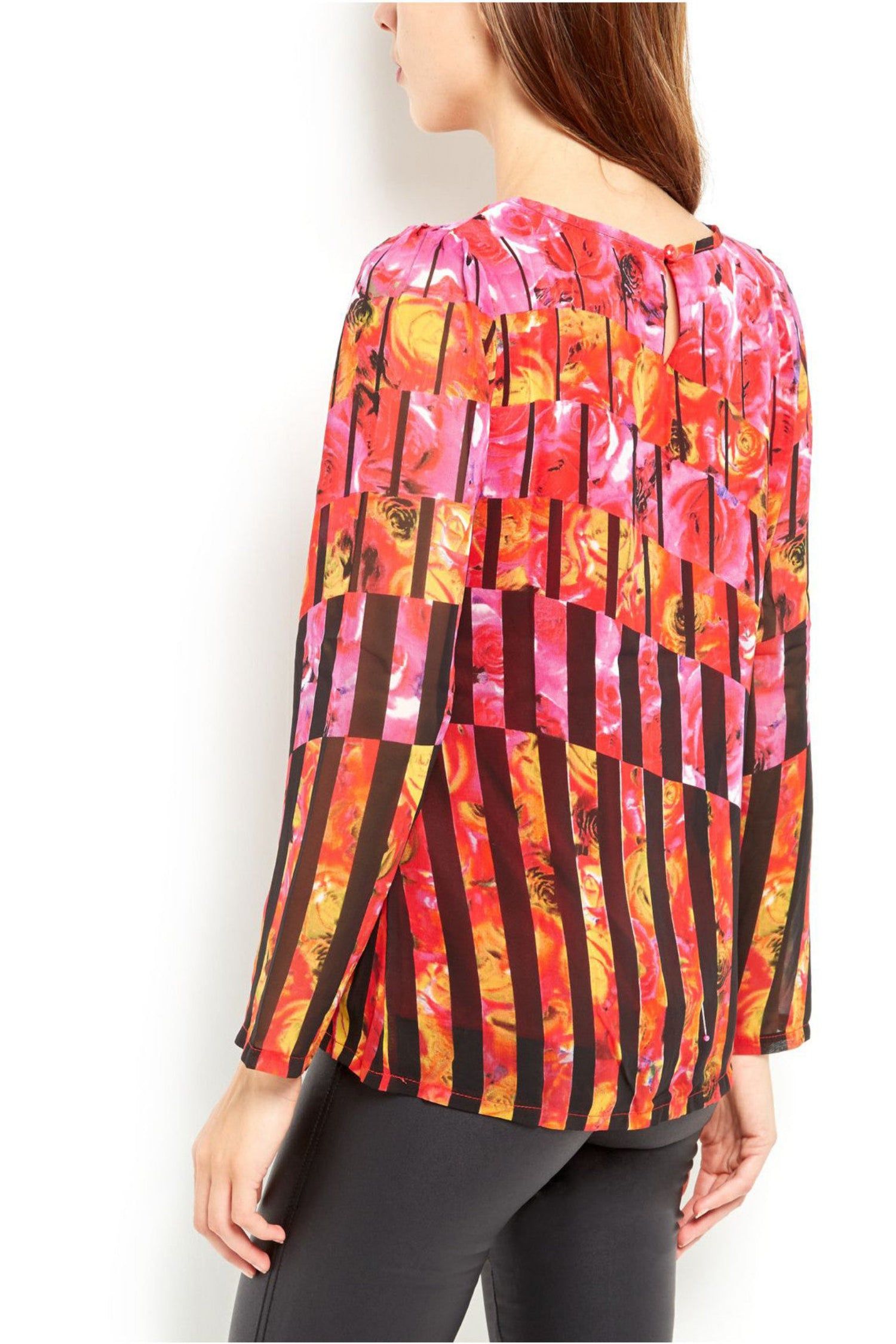 Cutie London Abstract Floral Print Long Sleeve Top
