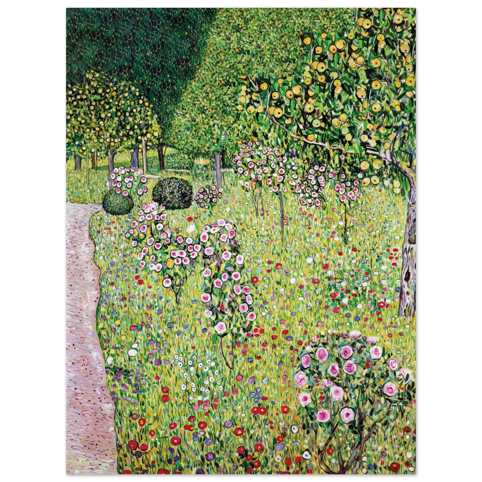 Artfulprints Poster Gustav Klimt - Orchard with roses  - 30x40 cm - Groen