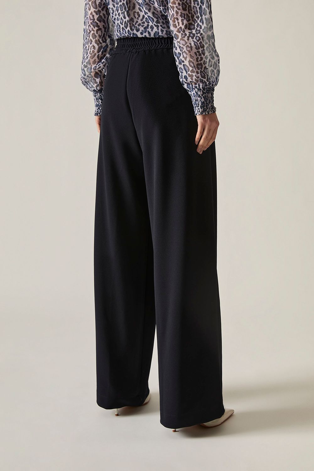 James Lakeland Navy Wide Leg Suit Trousers