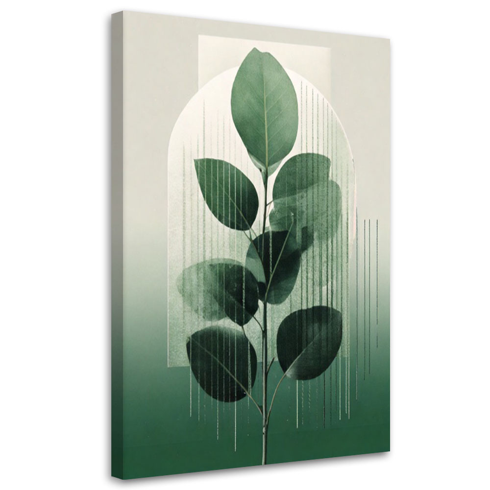 Feeby Obraz nowoczesny, Liście Minimalizm Zieleń Natura 40x60