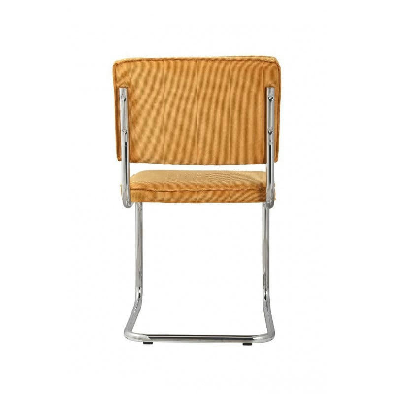 RIDGE RIB - Chaise design en tissu jaune